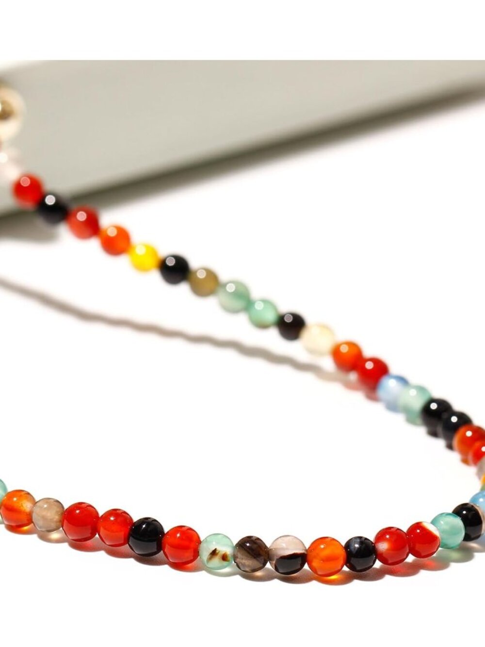 Simple Choker Necklace for Women Real Stone and Crystals Necklaces 4mm Beaded Ch - Picture 7 of 9